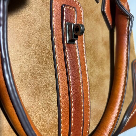 Brown Western Style Faux Leather Crossbody Bag Purse CLEAN Unbranded Equestrian - Picture 8 of 14